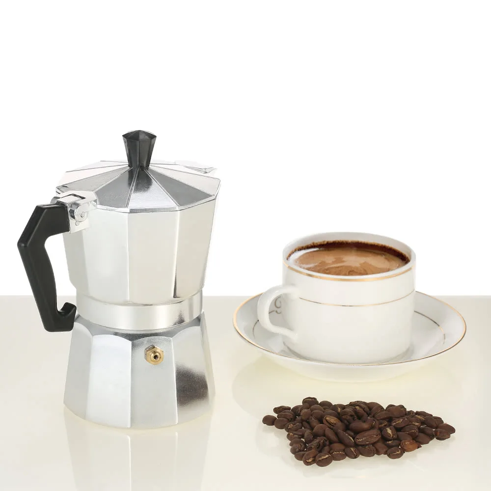 Leading House Coffee Maker Aluminum Espresso Coffee Machine Percolator Coffee Stovetop Maker Mocha Pot 3cup/6cup/9cup/12cup