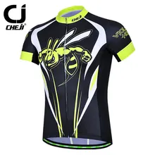 CHEJI Cycling Clothing MTB Clothes Short Sleeve Hornet Bicycle Bike Shirts Cycling Jersey Men Yellow And Black