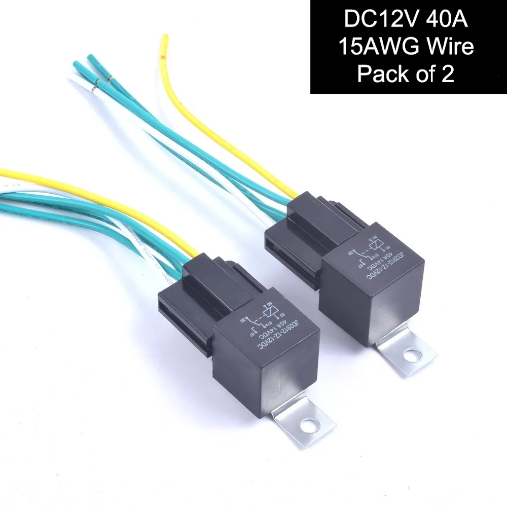 Auto Car Relay Switch 5 Pre Wired Harness 12v Dc 5 Pin Spdt Contactor Set 40amp Premium Copper