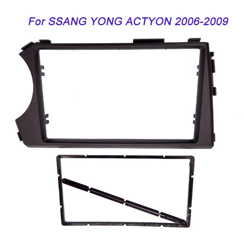 

2 Din Car Radio Stereo Fascia Bezel Trim Kit ABS Plastic For SSANG YONG Actyon Player Frame Dashboard Trim Installation Kit