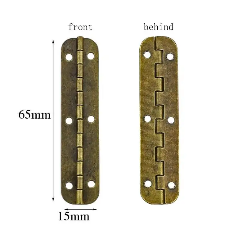 10 шт. бронзовые архаизмы 65*15 мм овальные железные Длинные петли деревянная коробка подарочная коробка шарнир - Цвет: 10 pcs bronze