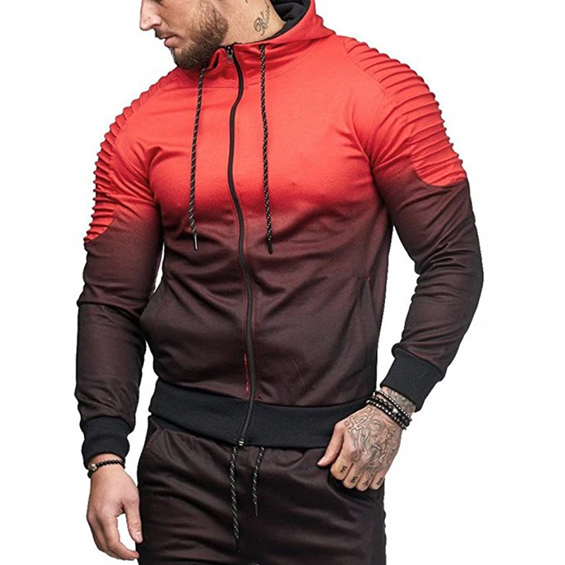 

Men's 2019 Running Coat Sports Coat Brand New Outwear Sport Jogging Jacket Male Gym Fitness Sportswear Color Block Sport Clothes