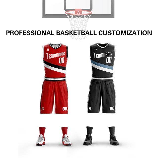 US $23.75 Wholesale Mens Youth Custom Basketball Uniform Kits Sports Clothing Sublimation Blank Any Color Tea