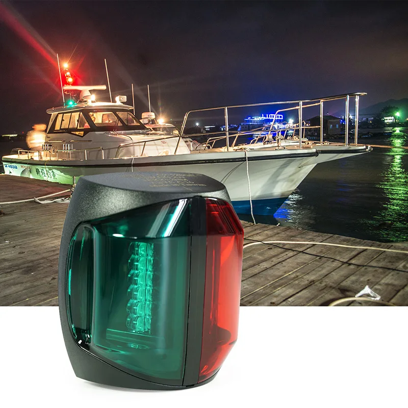 

12V DC Red Green Marine Boat LED Light 2W Bi-Color Plastic Navigator Light Lamp