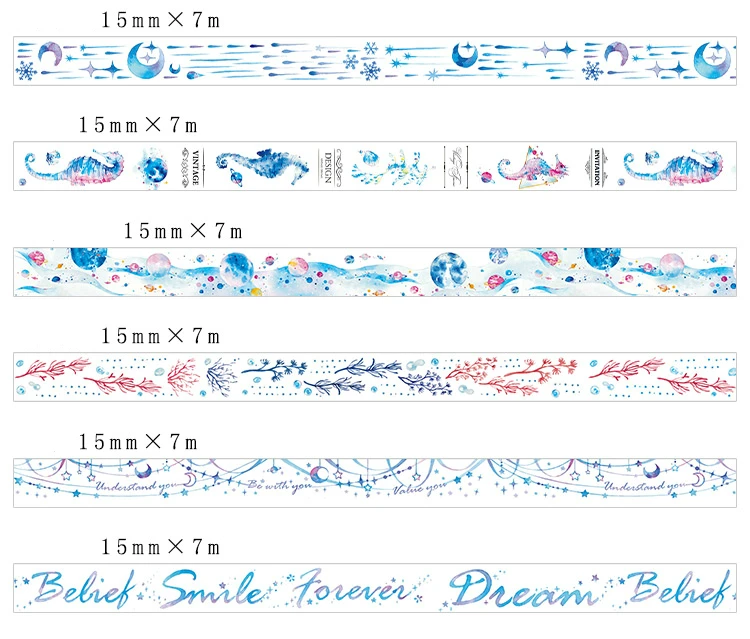 Mr paper 20 видов конструкций 4 размера синий звездное море креативные пули журнал васи ленты Скрапбукинг DIY Decaration Маскировочные ленты