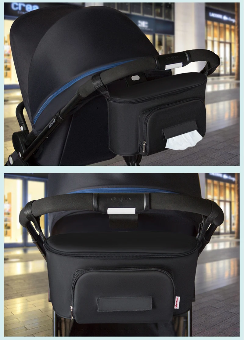 Одноцветная сумка-Органайзер для коляски, большая Вместительная дорожная сумка для мамы, сумка для коляски, сумка для подгузников, аксессуары для коляски Yoya
