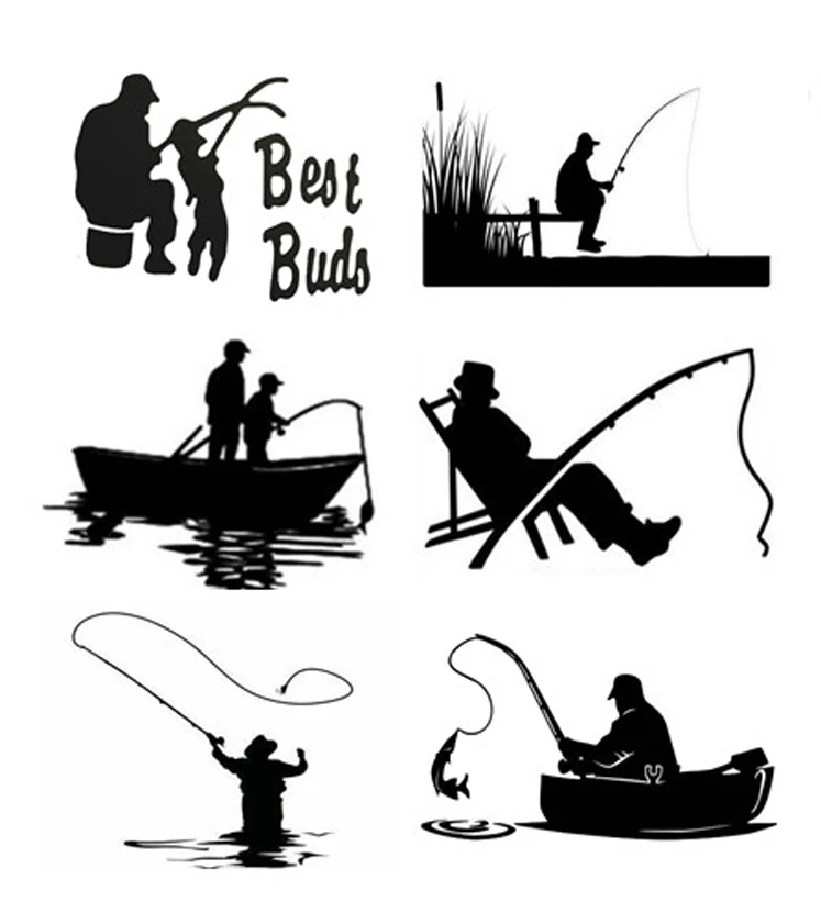 Metal Cutting Dies Men Fishing On Board Scrapbooking Embossing Card Decorations