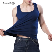 MoneRffi летний мужской хлопковый жилет рубашка без рукавов u-образный вырез сплошной цвет Фитнес Майка, одежда гибкое нижнее белье футболка плюс размер