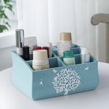 

Resin Multi-functional Storage Box Remote Stand Desk Organizer Home Office Desktop Organization Storage Table Accessories