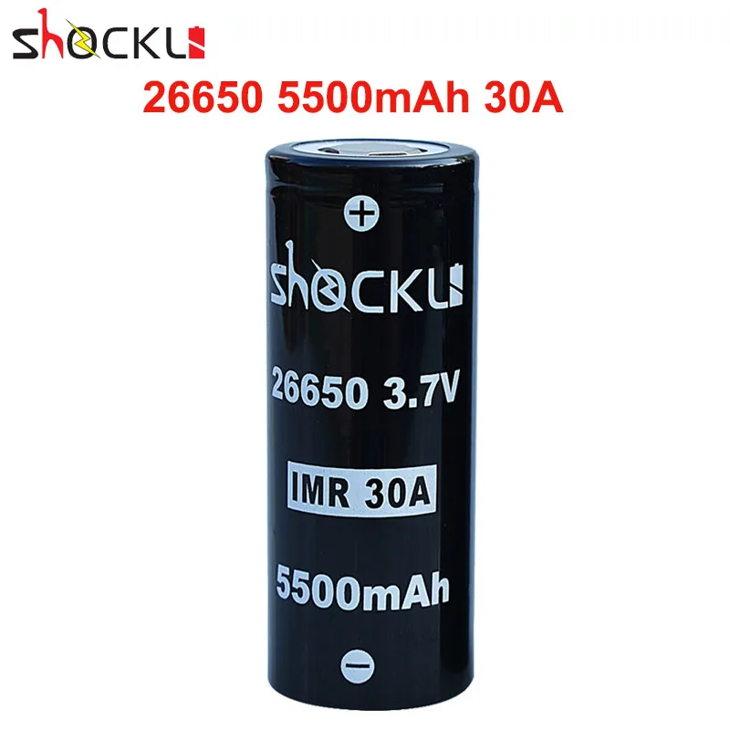 Литий ионный аккумулятор Shockli 26650 5500 мАч 3 7 в 30 А литиевый для фонарика высокой