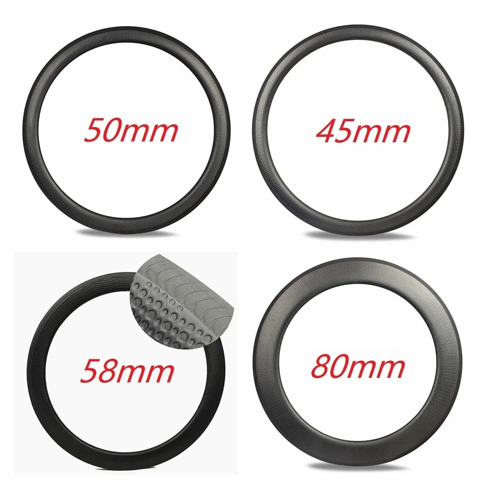 Excellent Dimple Carbon Rims 45mm 50mm 58mm 80mm Depth High TG Carbon Fiber Golf Surfce For Road Bike And Cycle Cross 0 Excellent Dimple Carbon Rims 45mm 50mm 58mm 80mm Depth High TG Carbon Fiber Golf Surfce For Road Bike And Cycle Cross 0