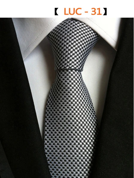 Мужские галстуки RBOCOTT, 8 см, модные, белые, черные, фиолетовые, полосатые, желтые Галстуки, красные, свадебные, для шеи, галстук для мужчин, деловой костюм - Цвет: 31