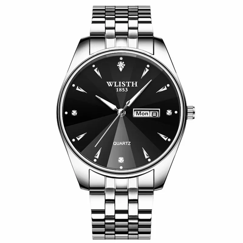 Wlisth часы Для мужчин Элитный бренд Для мужчин s спортивные часы Водонепроницаемый полный Сталь кварцевые Для мужчин, часы для Английский