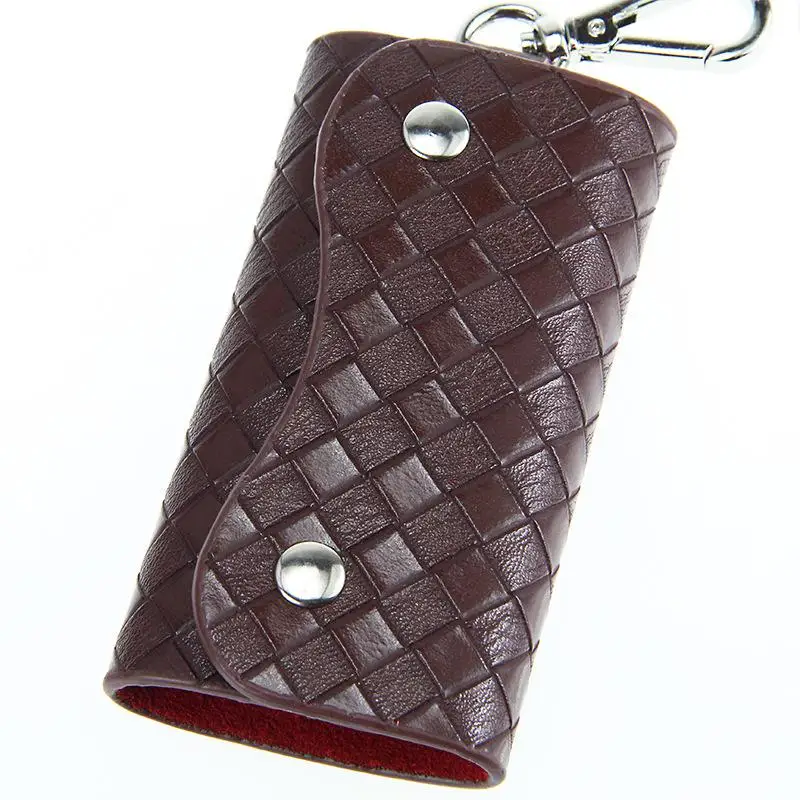 Брендовые мужские кошельки для ключей, модный держатель для ключей, сумка для кредитных карт, органайзер, чехол, сумка для денег, 3 цвета, для мужчин - Color: Dark coffee