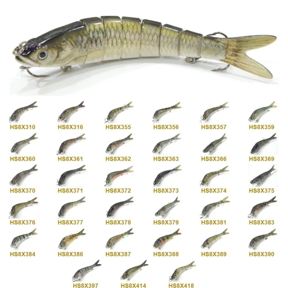 wLure Fishing Lure 8 Segment Slow Sinking Joint Swimbait Lifelike