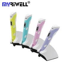 2017 Оригинал MYRIWELL Четвертый Ger 3D Ручка 1.75 ММ PCL/НОАК Беспроводной зарядка 3D Ручки ЕС, ВЕЛИКОБРИТАНИИ, США, AU 3D draw pen 3D Модель Бесплатный доставка