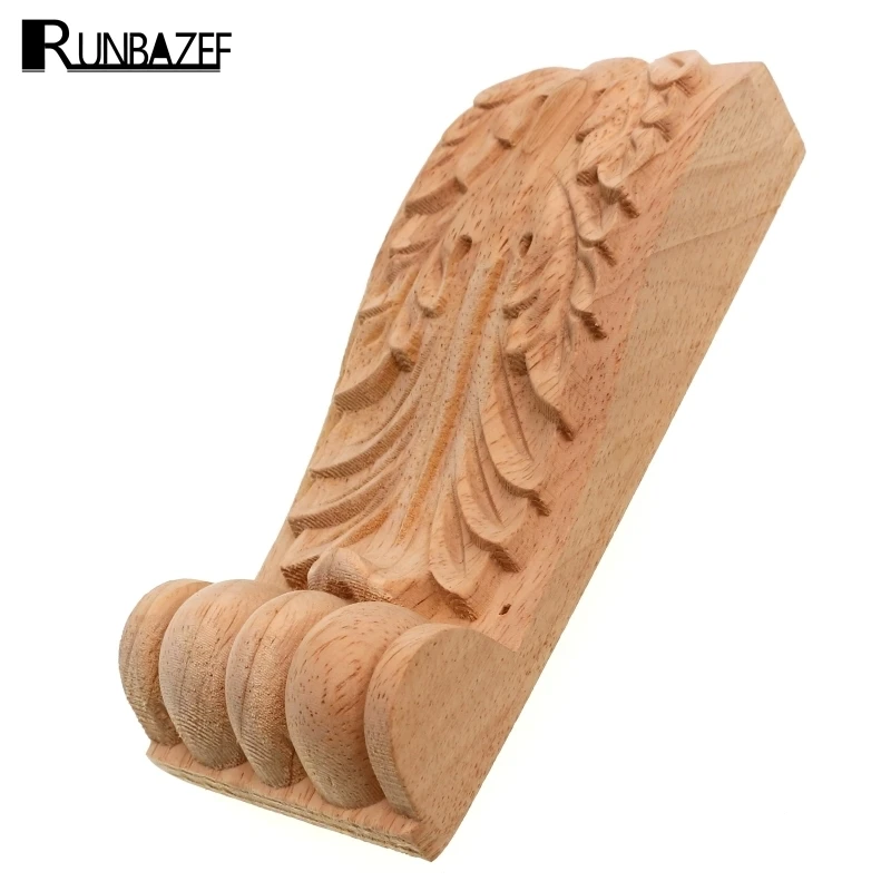 

RUNBAZEF Corbel Rome Stigma Wood Carved Onlay Long Applique Unpainted Home Decoration Accessories Craft Figurine Ornaments