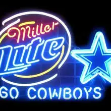 Miller Lite DALLAS COWBOYS стеклянный неоновый свет знак пивной бар