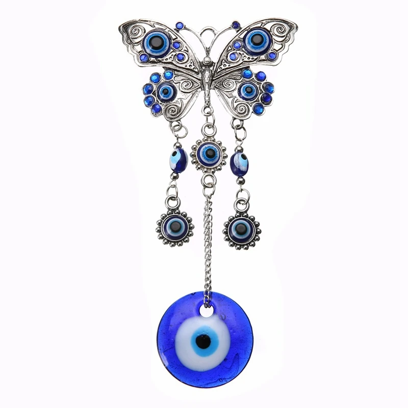 1 шт. подвески в виде бабочки 20 см Lucky Turkish Blue Glass Evil амулет глаза для автомобиля