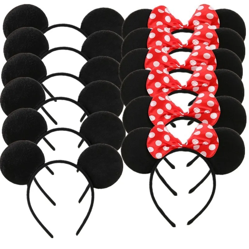 

12pcs/lot Boys Girls Bow Minnie Mickey Ears Baby Hair Accessories Headbands Kids Children Birthday Party Dots Ladies Hairbands