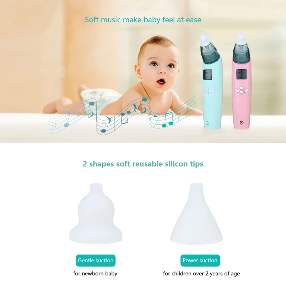 Новейший детский безопасный Электрический носовой аспиратор, безопасный гигиенический очиститель для носа, сопли, всасывающий для новорожденных, младенцев, малышей, упаковка в коробке