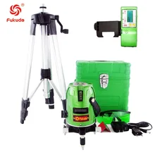 Fukuda зеленый лазерный уровень 5 линий 360 роторная Лазерная линия литий-ионный аккумулятор перекрестный уровень линии 532nm