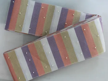 

the Newest African Aso-Oke Headtie Colorful African Aso Oke Head tie with Beads for Party or Wedding MA54 Color4