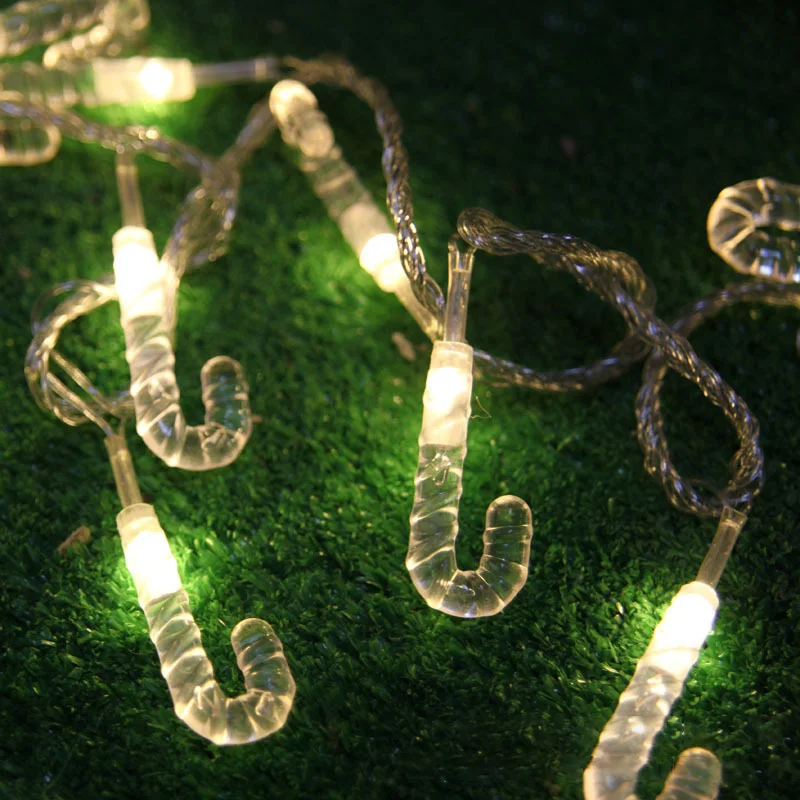 

New 1.2M 2.5M 5M Fairy Garland LED Christmas cane String Lights Xmas Tree Wedding Home Indoor Decoration Battery Powered