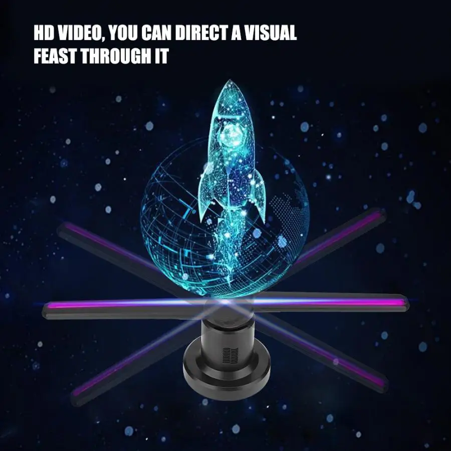 

A3W 3D Fan Holographic Advertising Machine 224LED Lamp Beads WiFi Version 16G 110-240V