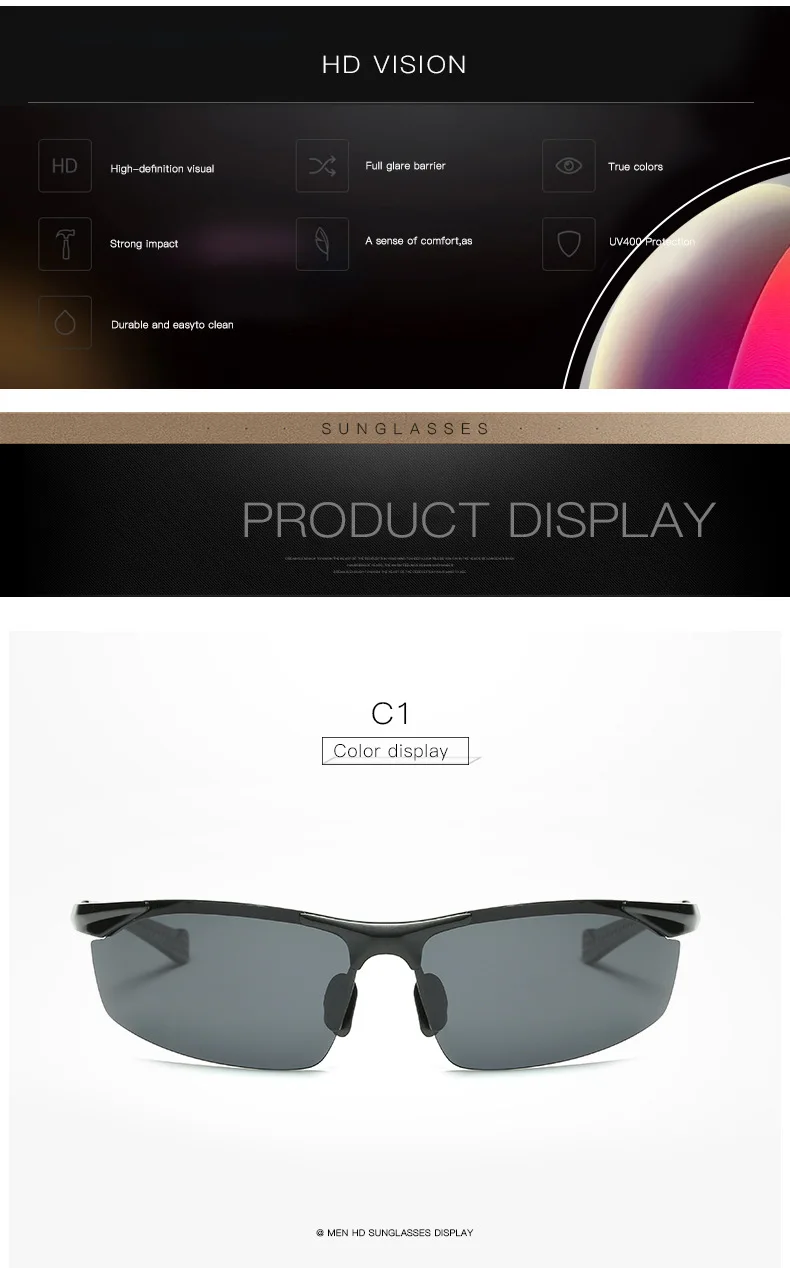 Civichic новая тенденция аль-mg поляризованные Солнцезащитные очки для женщин Для мужчин полу без оправы вождения очки открытый зеркало Очки