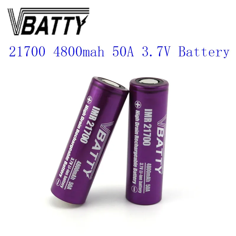 1-6 шт./лот бренд Vbatty 21700 4800mah 3,7 V 50A литий-ионная аккумуляторная батарея 21700 батарея высокого стока 21700 батарея