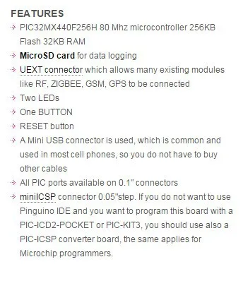 1 шт. х PIC32 PINGUINO микро макетные платы и наборы-PIC/DSPIC MICRO DEV BRD для PIC32MX440F256H PIC32-PINGUINO-MICRO