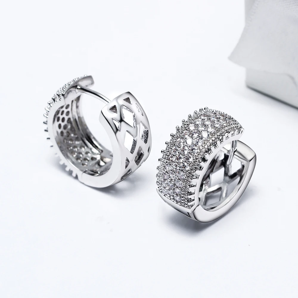 Женские серьги кольца с фианитом белого и золотого цвета|circle hoop earrings|hoop earrings for
