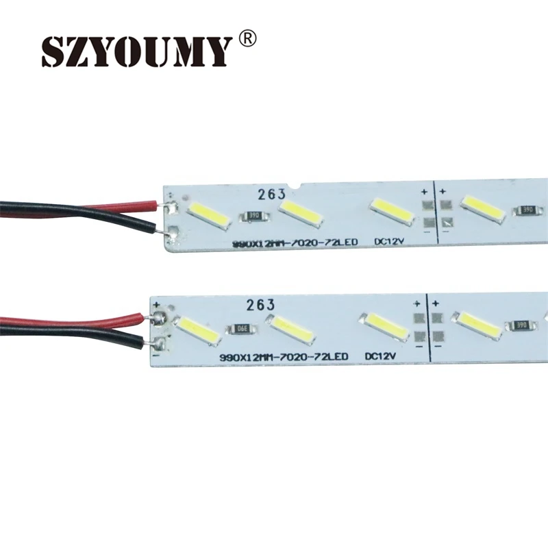 Szyoumy SMD 7020 светодиодный свет бар не водонепроницаемый 7020 SMD 72 светодиодный s/M светодиодный Жесткий полосы DC 12 В 7020 светодиодный трубки Жесткая светодиодная лента