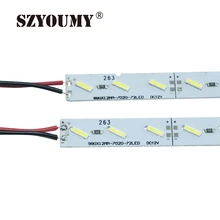 Szyoumy SMD 7020 светодиодный свет бар не водонепроницаемый 7020 SMD 72 светодиодный s/M светодиодный Жесткий полосы DC 12 В 7020 светодиодный трубки Жесткая светодиодная лента