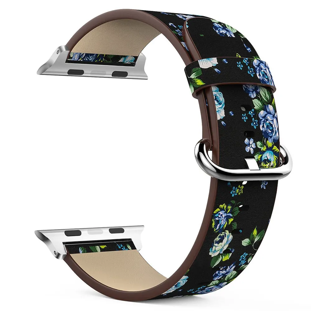 Leather-Watchband-For-Apple-Watch-38mm-42mm-Series-1-2-3-Leather-Vintage-peony-Print-Replacement (2)