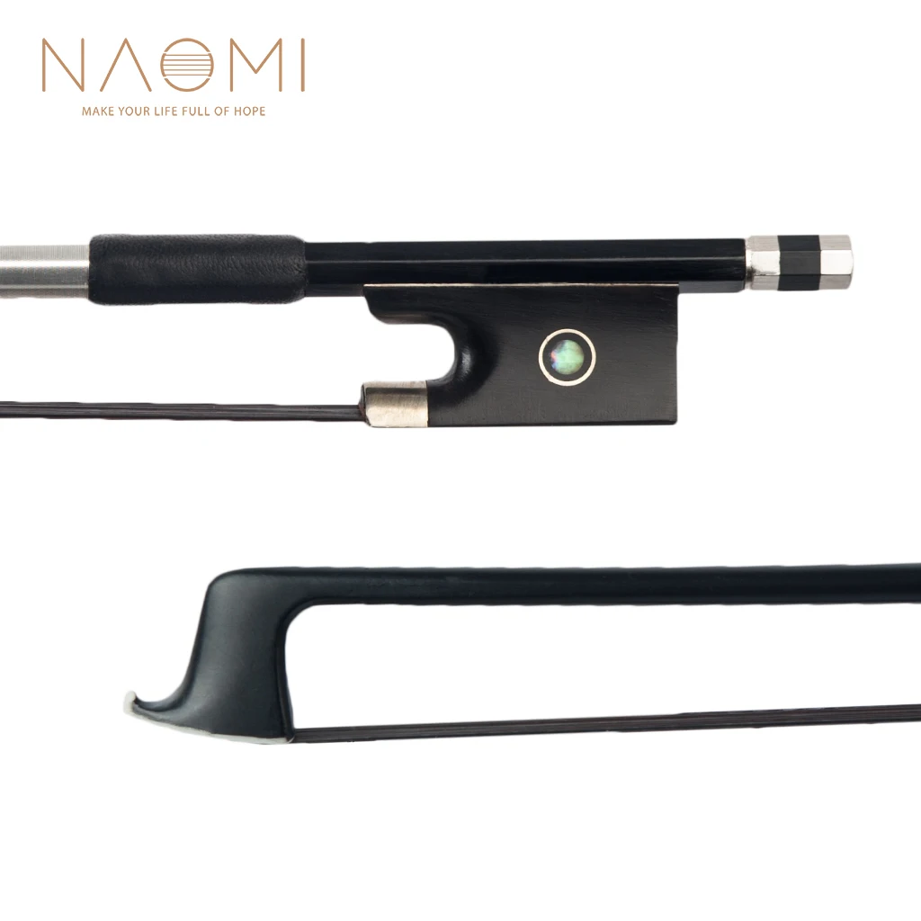 

NAOMI Carbon Fiber Violin Bow For 4/4 Full Size Violin/fiddle W/ Ebony Frog Black Horsehair Paris Eyes