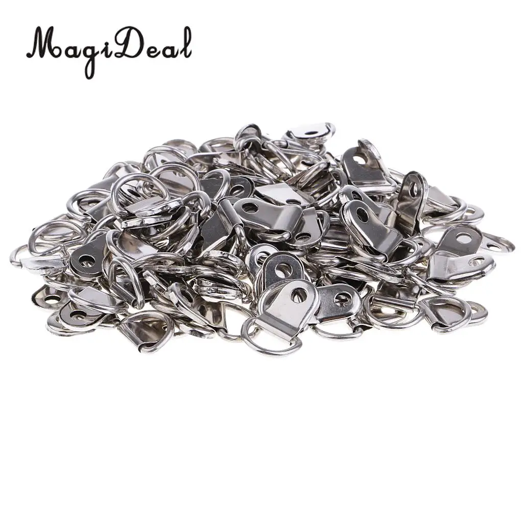 100 Pcs Single Hole D-Ring Hangers Home Decoration Creative Picture Frame Hanging 0.98 x 0.39 inch