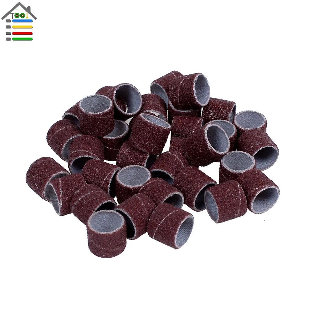 Power Tools 100pcs 1/4" 120 Grit Sanding Drum Sleeves 2 Rubber Mandrels