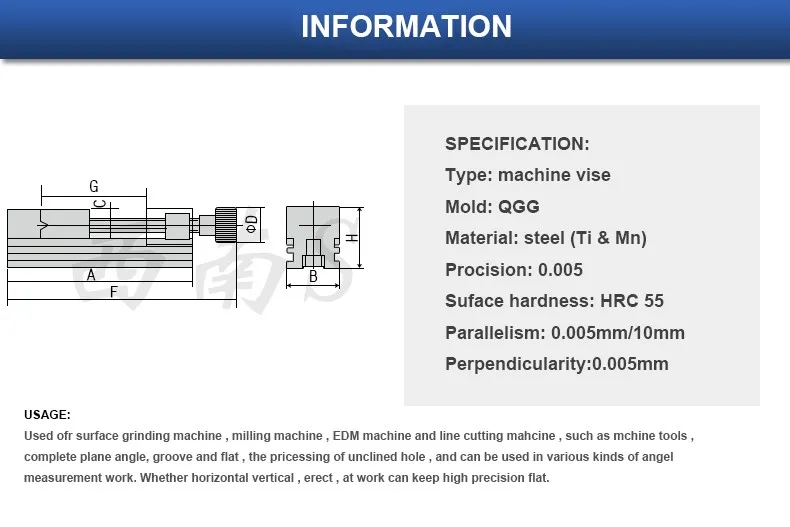QGG50/" машинные тиски, ручные тиски, используемые для поверхностного шлифования, фрезерные станки, edm машины и т. Д
