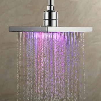 

Water Powered Rain LED Shower Head LED Colorful Luminous Square Sell Water Shower Head Bathroom Shower Head Faucet Valve Tap