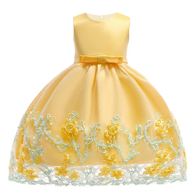 Летнее платье для детей 3, 5, 7, 9, 11, 12 лет, платье с цветочным узором для девочек вечерние платья на свадьбу Элегантные платья принцессы для маленьких девочек - Цвет: as picture