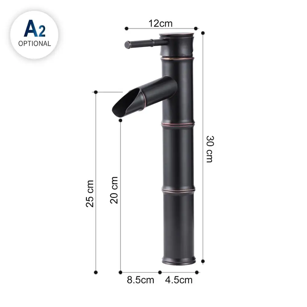 Ванная комната кран бронзовая раковина кран роскошный бамбуковый кран высокая температура холодной воды двойного назначения кухня наружный садовый смеситель - Цвет: A2