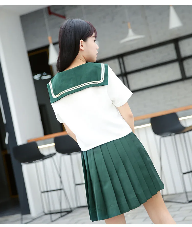 Новое поступление японская школьная форма для девочек класса школы Для женщин зеленый матросские Костюмы для сексуальных девушек