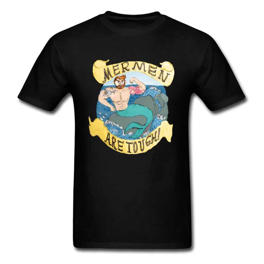 Latest Men Tshirts Mermen Are Tough T Shirt Custom Funny T-Shirt Cotton Fabric Clothes Crew Neck Black Tops Tees Free Shipping |