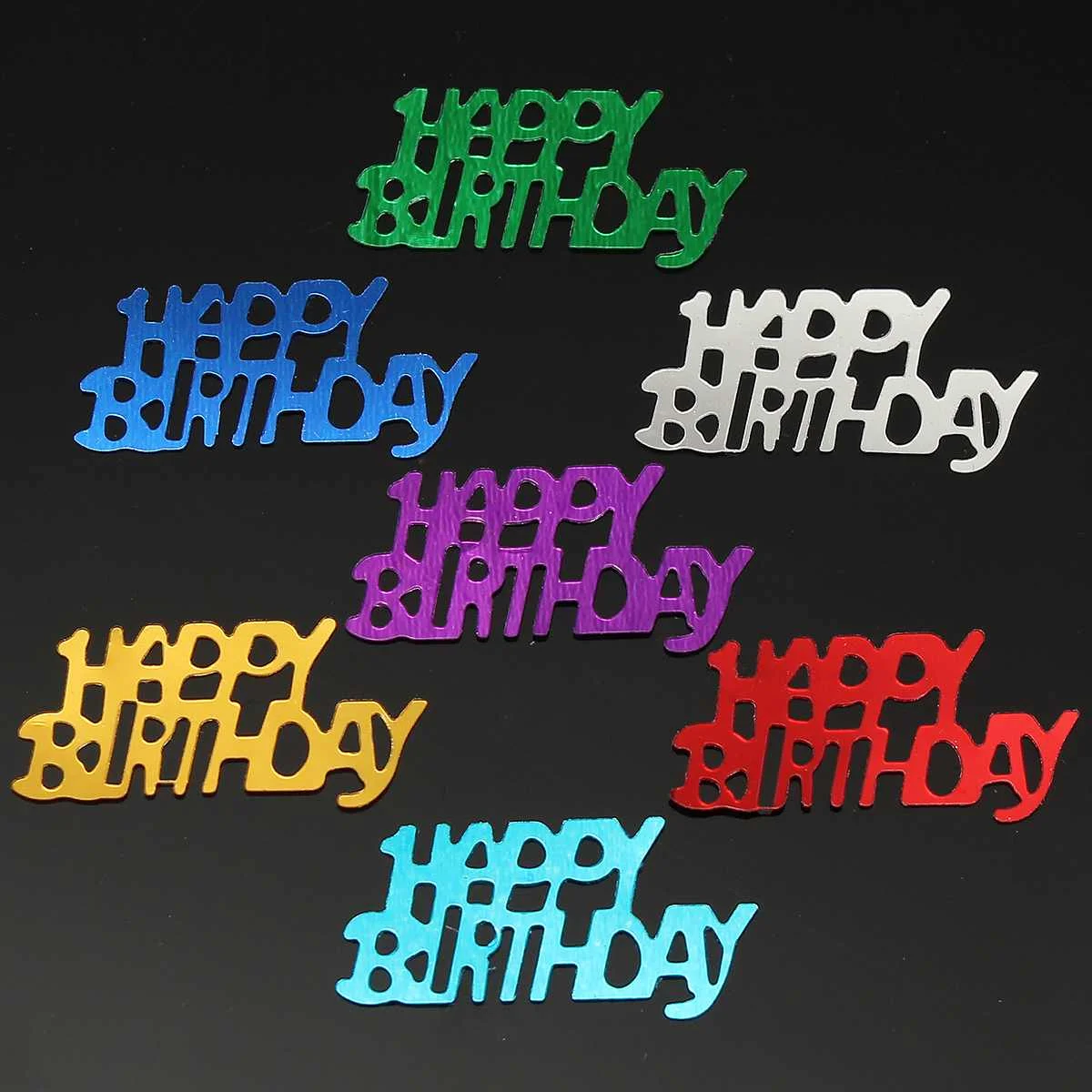 

200pcs Confetti Happy Birthday Sequined Spilled Table Party Home Decor Happy Birthday Shaped Confettis