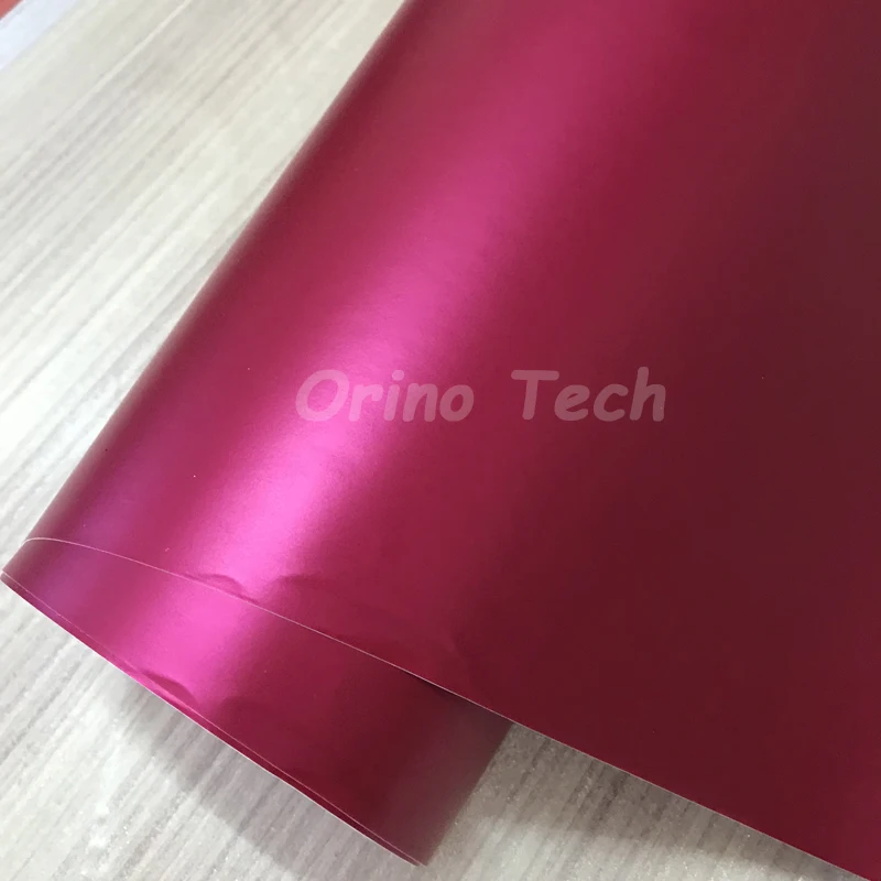 Rose Red Satin Metallic Vinyl Film Wrap-4