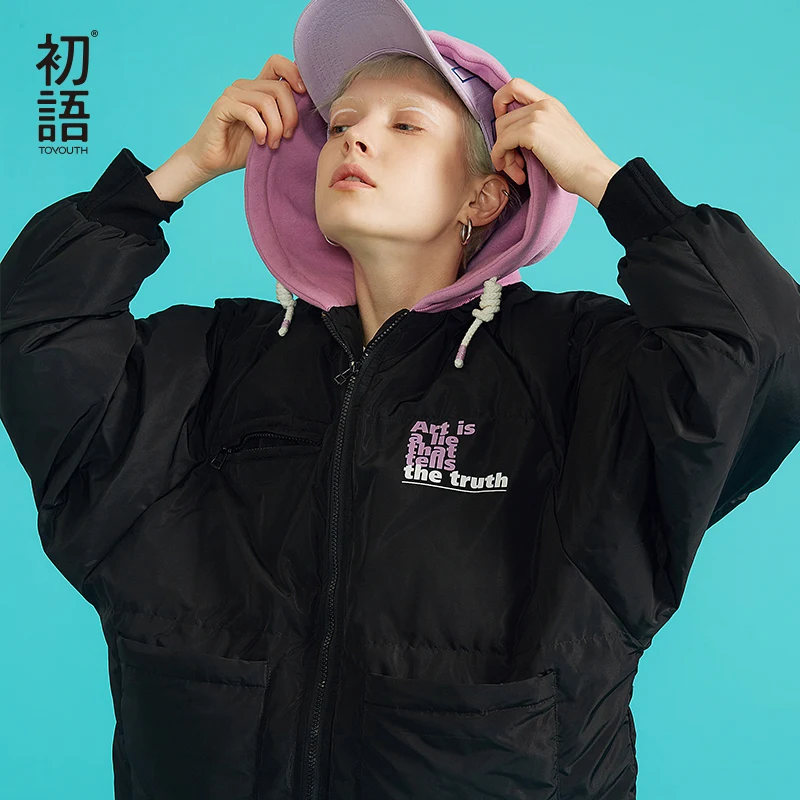 Toyouth Winter Women Short Parkas Hooded Padded Outwear Warm Coats Thickening Hoodies Overcoat Casual Streetwear Coat 2018