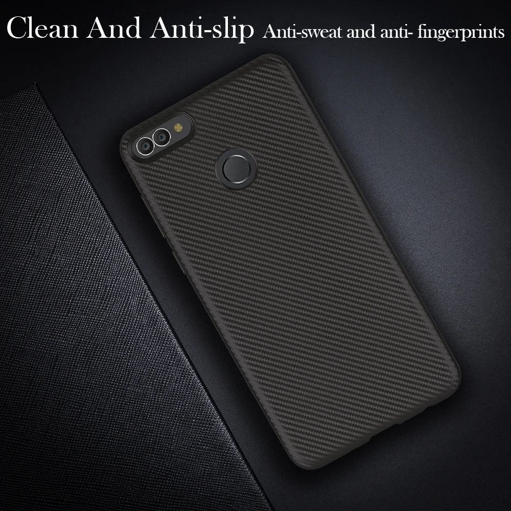 

Carbon Fiber Silicone Cases For Huawei Y6 Prime Y7 Pro 2018 Y9 2019 Enjoy 9 Plus 7S 5X Y5 Lite Y3 ii P smart GR3 2017 GR5 Mini