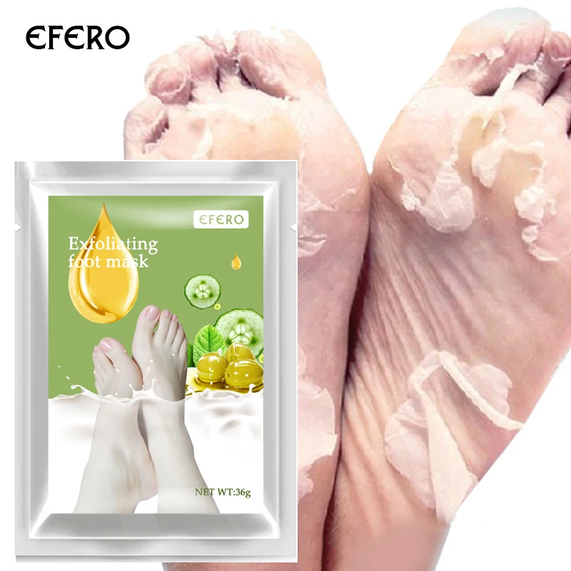 

efero Exfoliating Foot Mask Renewal Mask Socks Pedicure Remove Dead Skin Heel Peeling Foot Care Foot Masks Whitening 2pair=4pcs